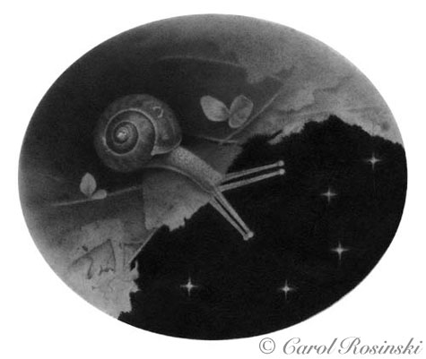 miniature fantasy art of a snail