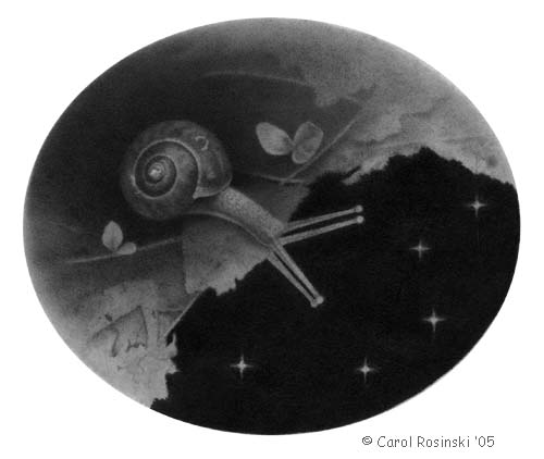 miniature fantasy art of a snail