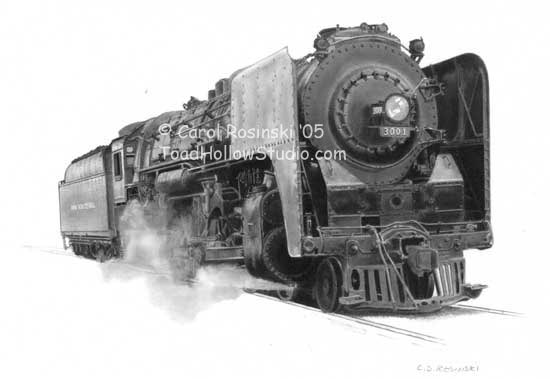 A Pencil Drawing - The Train
