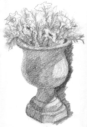 Flowers In A Vase. This is the first drawing I've made from life in a few 
