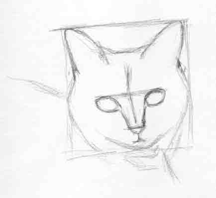 How To Draw A Cat In Four Steps (more or less) | Carol's Drawing Blog